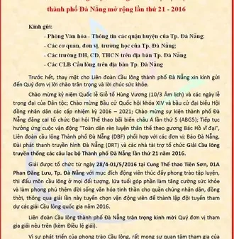 Hướng Dẫn Soạn Thảo Và Cập Nhật Điều Lệ Giải Cầu Lông Mới Nhất