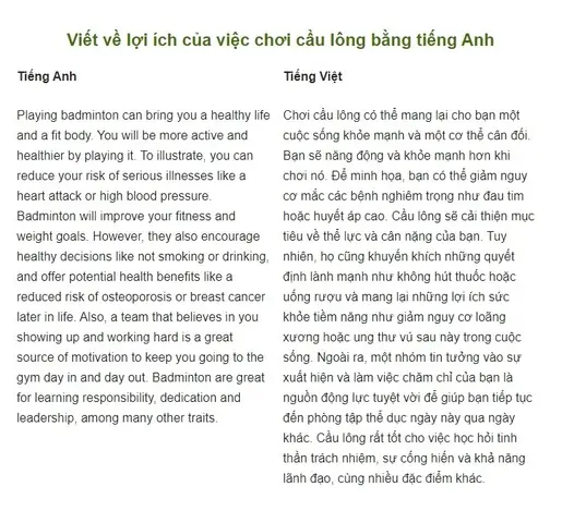 Lợi Ích Toàn Diện Của Việc Chơi Cầu Lông: Nâng Cao Sức Khỏe Thể Chất Và Tinh Thần
