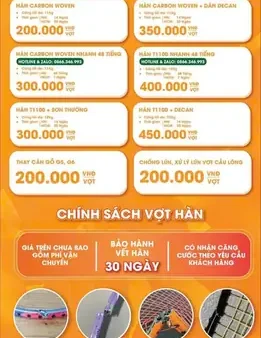 Sửa Vợt Cầu Lông Hà Nội: Địa Chỉ Uy Tín & Dịch Vụ Chất Lượng